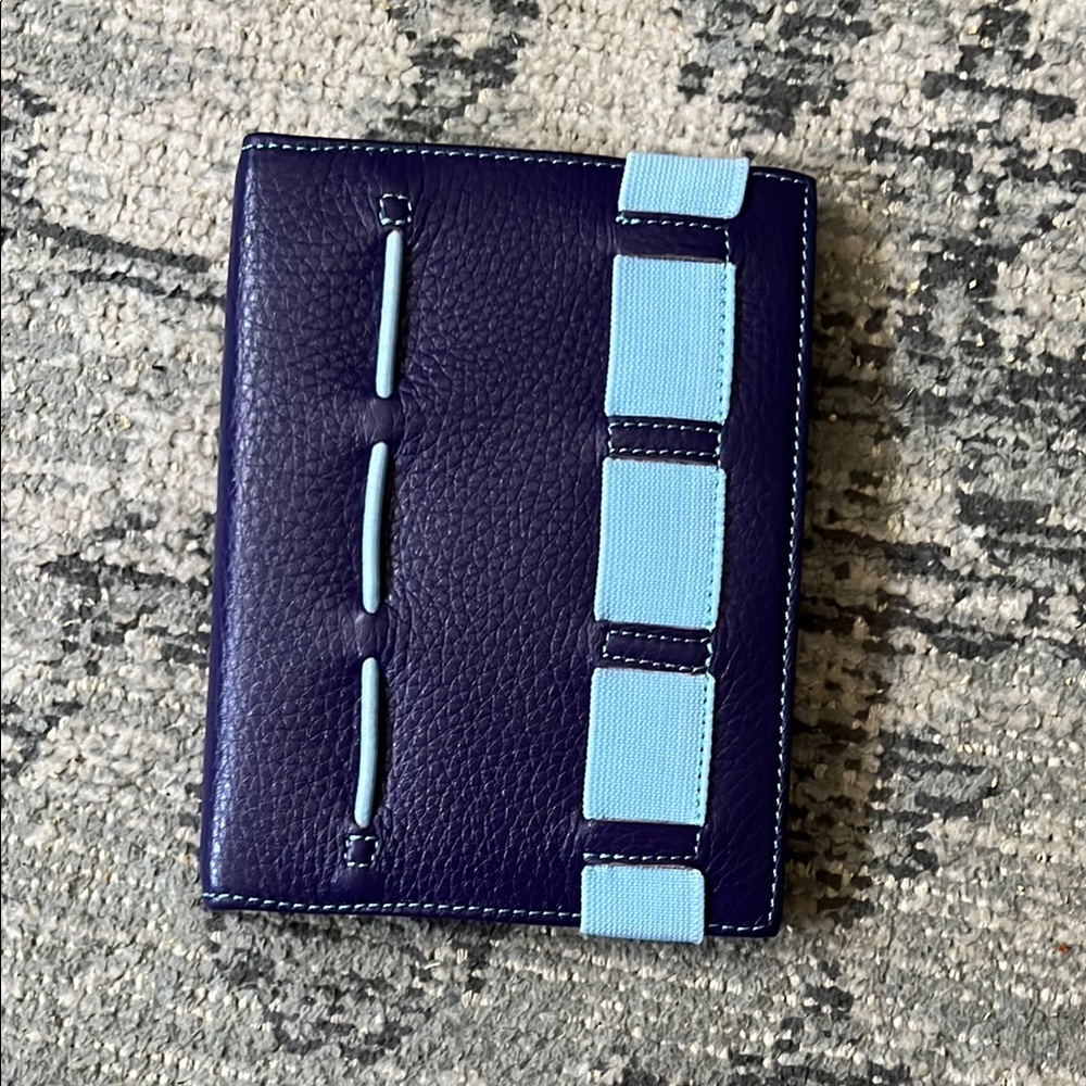 NWOT Purple Kitmana Passport Wallet with Light Blue Accents